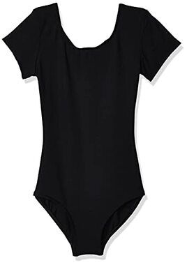 Capezio Black Short Sleeve Ballet Dance Leotard for Girls, L